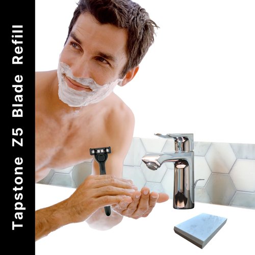 RevMont Z5 Refill Blades, Replacement Blades for the RevMont Z5 Tapstone Razor, 8ct | Z5 Refills, Razor Blade Refills, Shaving Blades for Men, 5-Blade Razor, 8 Refills
