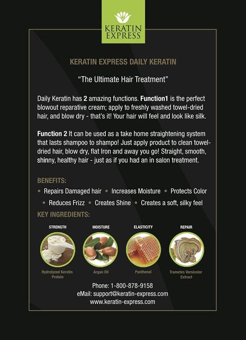 Keratin Express Daily Keratin Treatment - Fast Blowout Frizz Control & Heat Protection | 7 fl oz
