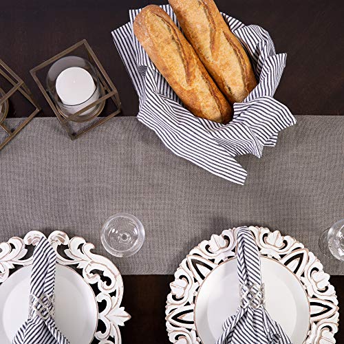 Cotton Craft Jute Table Runner - Charcoal Grey 13x72 Inches, Eco-Friendly Handmade