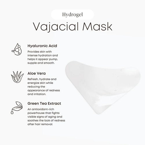Bushbalm Hydrogel Vajacial Triangle Mask - Hydrating Post-Hair Removal Patch with Hyaluronic Acid and Aloe Vera to Cool and Soothe Skin, Triangle Only