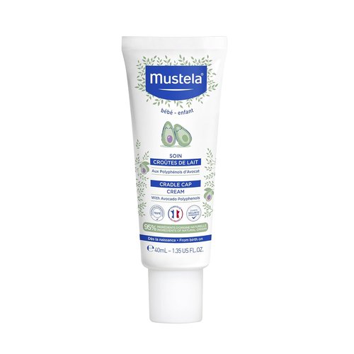 Mustela Cradle Cap Cream - Fragrance-Free Baby Moisturizer for Seborrheic Dermatitis - 1.35 fl. oz.