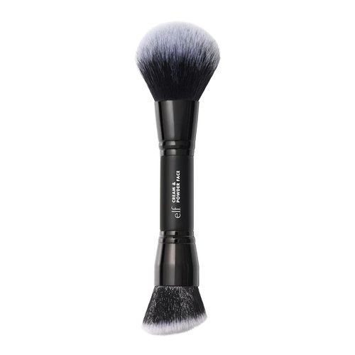 e.l.f. Dual-Ended Cream & Powder Brush - Two-in-One Makeup Tool for Flawless Complexion | Vegan & Cruelty-Free