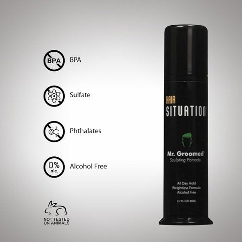Mr. Groomed Matte Pomade for Men - Strong All-Day Hold & Natural Matte Finish - 2.7 oz, Non-Greasy & Alcohol-Free