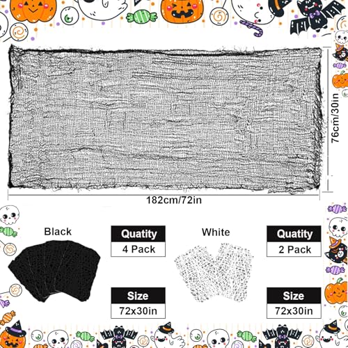 Halloween Decorations Outdoor Indoor Creepy Cloth Set - Black & White, 6 Pieces, 30x72 Inch