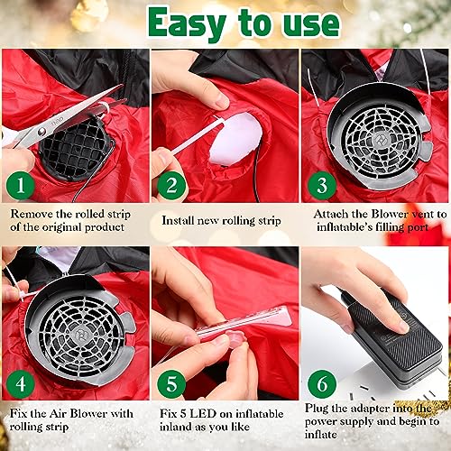 Outdoor Inflatable Air Blower Fan Set with LED String Lights - Waterproof 2 Pack