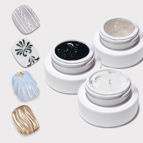 3pcs Solid 3d Nail Sculpting Gel For Nail Art, White Black Clear 3d Nail Art Gel Multifunctional 3d Molding For Nails Salon Home DIY (Clear)