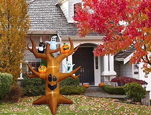 9ft Halloween Inflatable Ghost Tree with RGB LED Outdoor Yard Decoration