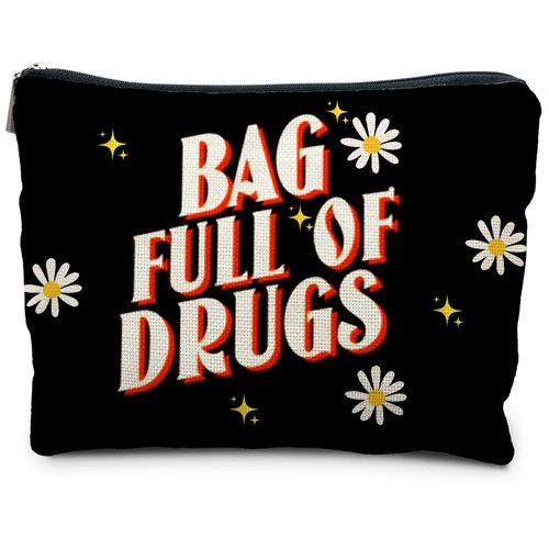 RYYCDOI Full of Drugs Funny Makeup Bag for Women, Funny Gifts for Women, Funny Gifts for Patients, Medicine Pill Drugs Cosmetic Bag Makeup Pouch for Traveling