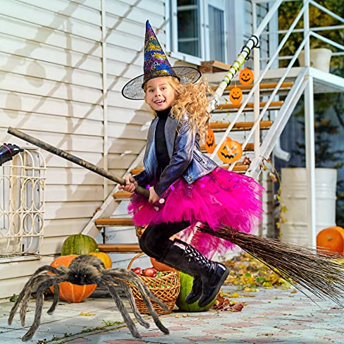 35.5 Inch Halloween Giant Brown Spider Decoration - Realistic Fuzzy Scary Prop for Haunted House & Yard