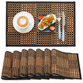 8 Pack Bamboo Placemats - Natural Heat-Resistant Anti-Slip Dining Table Mats