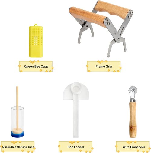 Blisstime 12-Piece Bee Hives Starter Kit - Complete Beekeeping Supplies with Smoker & Tools for Beginners