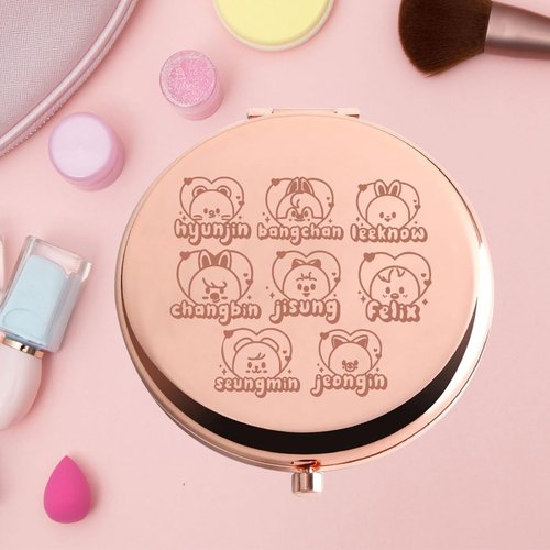 KEYCHIN Korean Pocket Mirror Korean Band Fans Gifts Korean Group Members Compact Makeup Mirror(Korean Hyunjin)