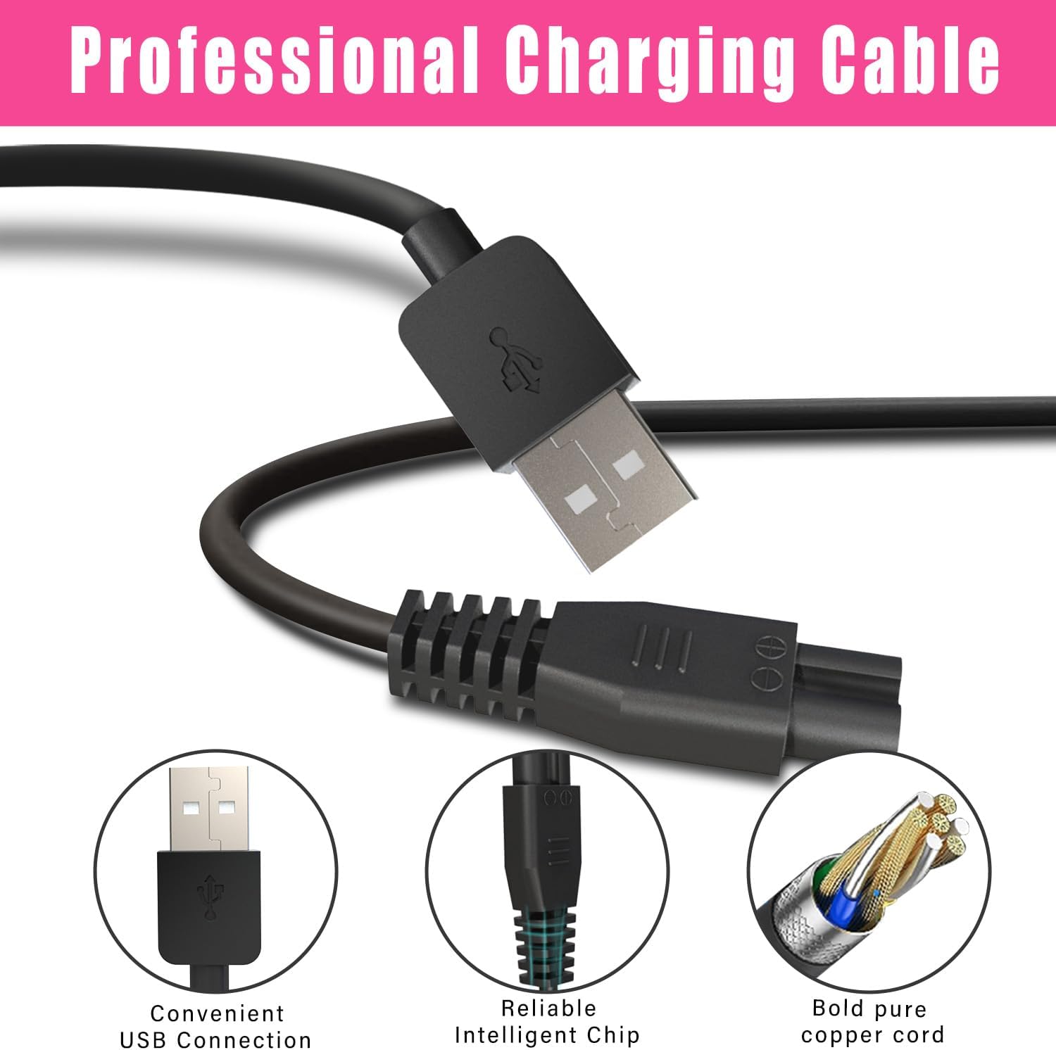 SUPRENT Hair Clipper Charger Cord - Universal Replacement for Electric Clippers & Trimmers | Compatible with Various Models