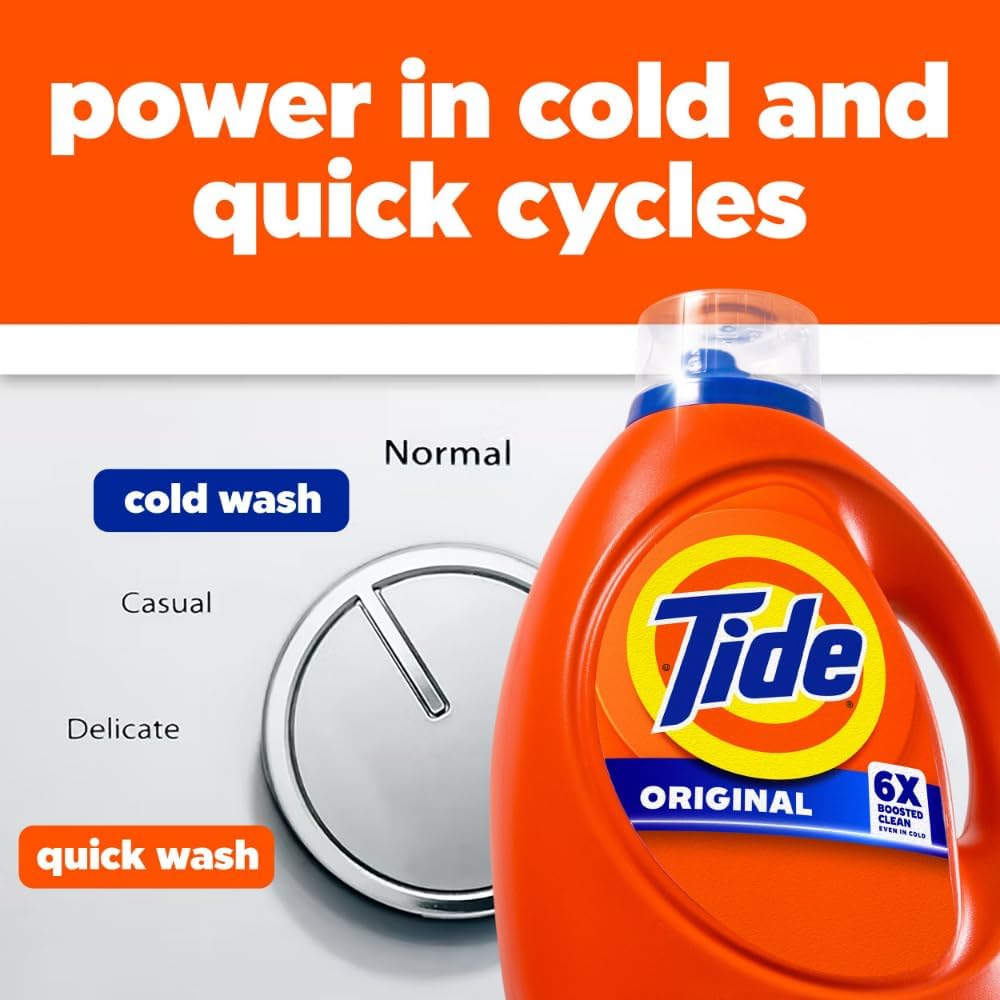 Tide Liquid Laundry Detergent - Original Scent | 64 Loads | 80 FL OZ | Effective on All Stains