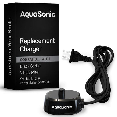 AquaSonic Electric Toothbrush Charger – Conductive Charging Dock, Compatible with Most AquaSonic Toothbrushes – Genuine, Authentic Parts (Black)
