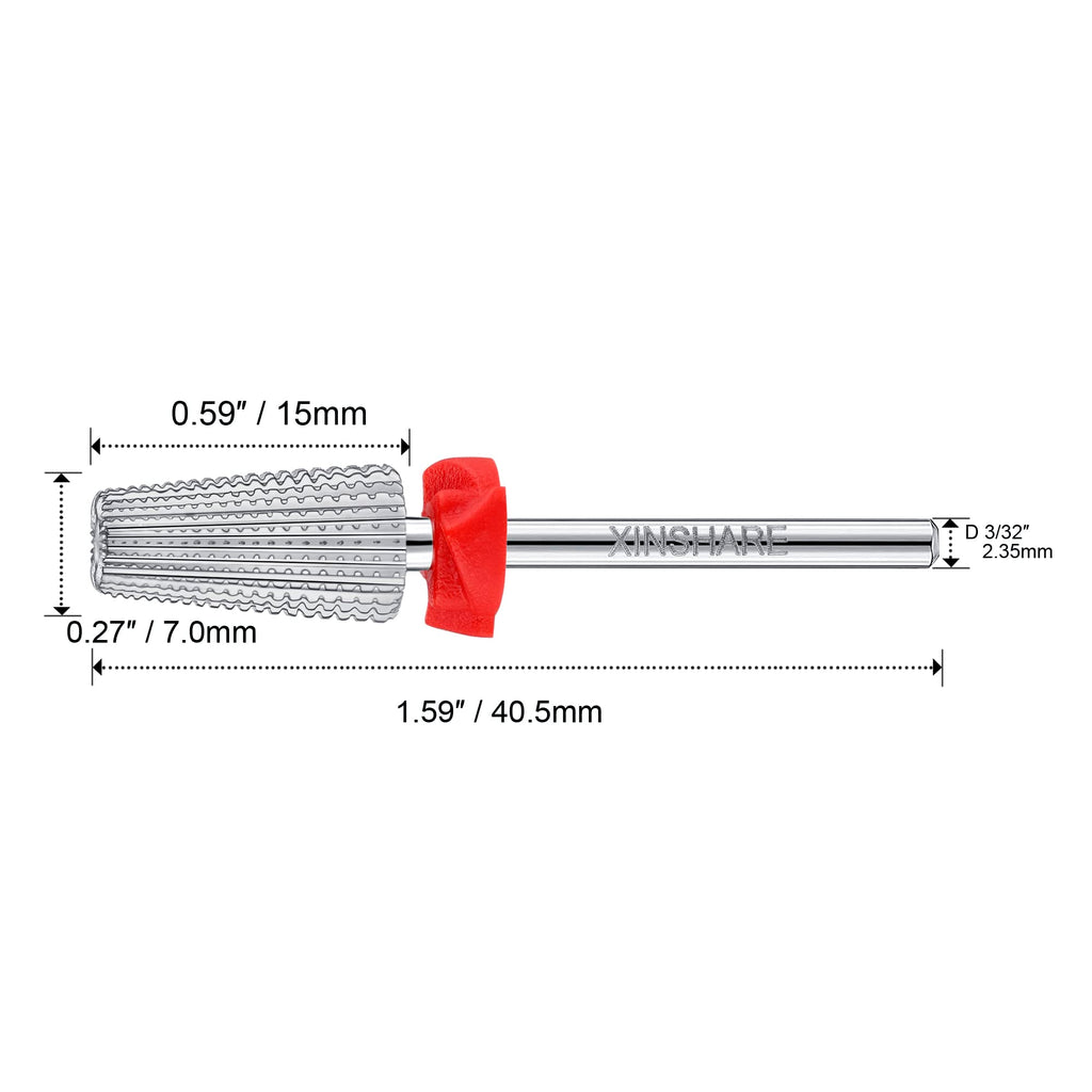 Xinshare Nail Drill Bit Carbide 5 in 1 Multi-function Manicure Drill Bit 2 Way Rotate Use for Both Left and Right Handed, Fast Remove Acrylic or Hard Gel, Nail Drill Machine,Fine