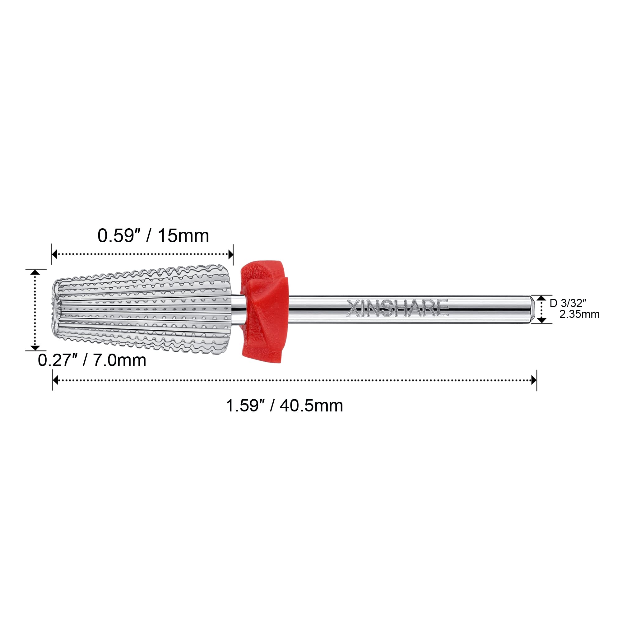 Xinshare Nail Drill Bit Carbide 5 in 1 Multi-function Manicure Drill Bit 2 Way Rotate Use for Both Left and Right Handed, Fast Remove Acrylic or Hard Gel, Nail Drill Machine,Fine