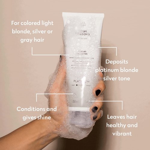 FOUR REASONS Hair Color Shampoo - Platinum Blonde Toner & Color Depositing Shampoo | Sulfate-Free, Vegan - 8.45 Fl Oz