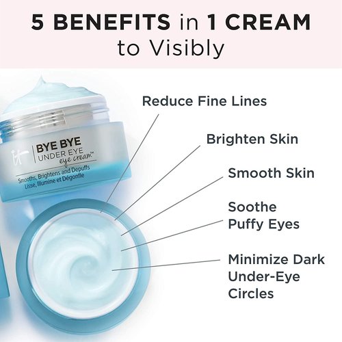 IT Cosmetics Bye Bye Under Eye Cream - Hydrating Formula for Fine Lines & Dark Circles - 0.5 Fl Oz