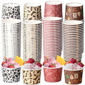 100 Pack Western Cowboy Ice Cream Paper Cups 8 oz Dessert Bowls