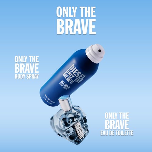 Diesel Only The Brave Body Spray for Men - Fougere Scent with Lemon, Rosemary & Ambery Wood | 6.8 Fl. Oz.