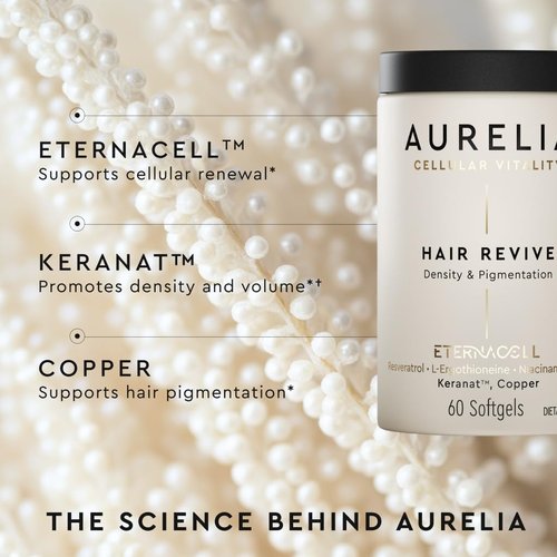 AURELIA Hair Revive - Advanced Cellular Anti-Aging Supplement for Fuller, Healthier Hair | With Zinc & Resveratrol