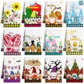 Seasonal Kitchen Towel Set - 12 Multicolor Holiday Dish Towels for All Occasions