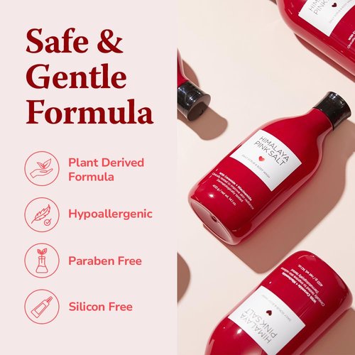 HIMALAYA PINKSALT Daily Scrub Body Wash Love Edition Gift Set – Exfoliating Body Scrub with Himalayan Pink Salt, Hyaluronic Acid & Retinol, Moisturizing Shower Gel, 14.4oz x2