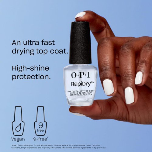 OPI Nail Lacquer Top Coat - Clear Nail Polish for High Shine & Quick Drying | Chip Resistant & Long Lasting