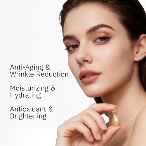 HKH Vitamin C Serum Capsules - Anti-Aging Face Treatment with Vitamin E | 48 Caps for Smoother, Firmer Skin