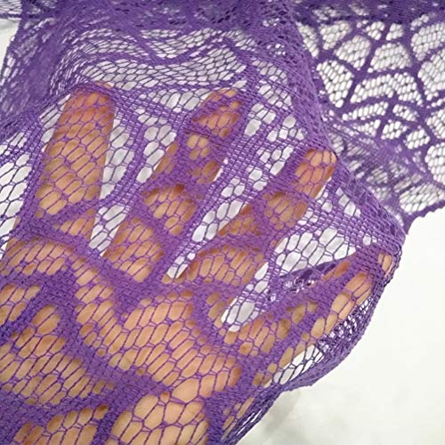 Halloween Lace Table Runner with Spider Web Pattern - Purple, 13x72 Inches