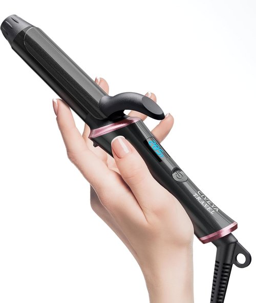 CIVEYA Travel Curling Iron - 1 Inch Mini Dual Voltage Curling Iron with 5 Heat Settings | Ceramic Barrel with Argan Oil