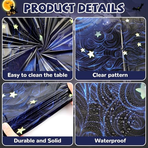 Party Tablecloths 3-Pack - Cartoon Movie Horror Samhain Theme, 108x54 Inch