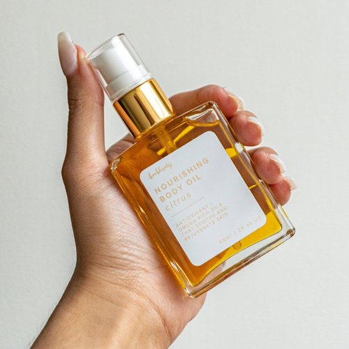 Bonblissity Nourishing Body Oil - Citrus Scented, Non-Greasy Hydrating Moisturizer | 2oz Travel Size for Dry Skin