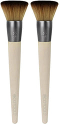 EcoTools Buffing Brush Set - Soft Custom Cut Bristles for Cream or Powder Foundation | Pack of 2