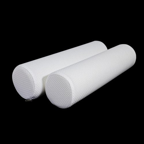 2 Pack Round Massage Table Bolster Pillow Pad, Bolster Pillow, Round Pillows, Suitable for Earthlite Massage Table (White, 4.7''x19.6'')