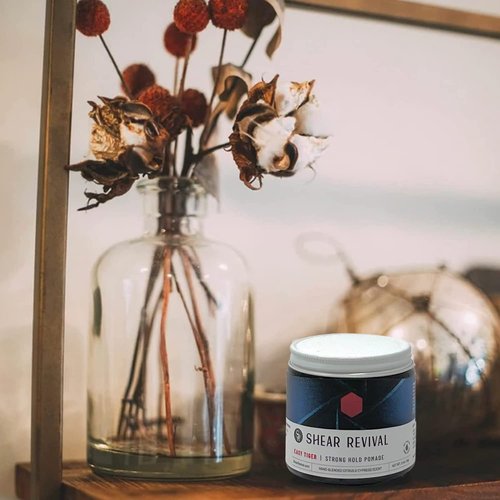 Shear Revival Easy Tiger Pomade - Strong Hold, Oil-Based Formula for Short to Medium Hair | 3.4 oz, Citrus & Cyprus Scent
