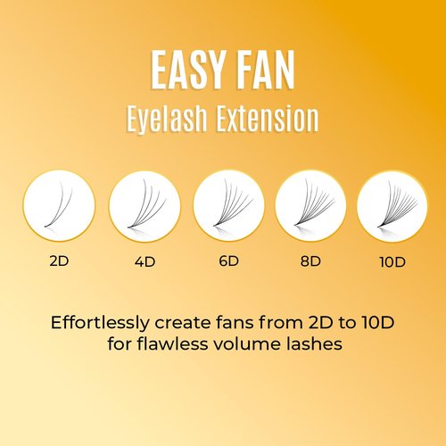 Easy Fan Lash Extensions by STACY LASH | D Curl Eye Lashes | Easy Fanning Lashes 3D 4D 5D 6D 7D 10D | Volume Set | 16-Rows Lash Tray | Eyelash Extension Supplies for Lash Tech |D-0.07-14mm