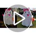 5FT Halloween Ghost Inflatable with Bright LED Lights & Pink Bow - Outdoor Yard Decoration