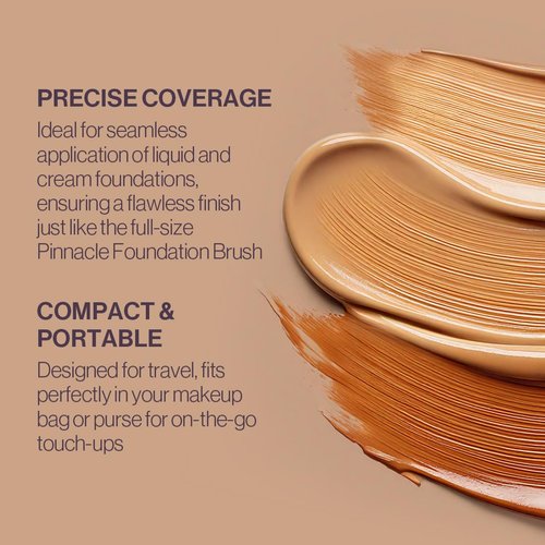 Anisa Beauty Travel Pinnacle Foundation Brush | Compact, Vegan-Friendly, High-Density Brush for Seamless Foundation Application. Ideal for Liquid, Cream, and Powder Makeup | Portable & Travel-Friendly