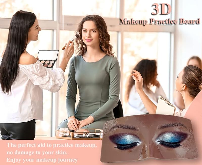 3D Makeup Practice Face Board Set with Kit for Artists, Students & Beginners - Eyes & Eyeshadow Training - Variation #4