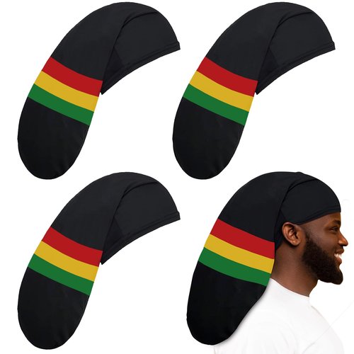 4 Pieces Unisex Dreadlock Cap Long Hair Dreads Head Wrap Sleeping Cap Hair Accessories Sleep Bonnet for Men Women(Colorful)