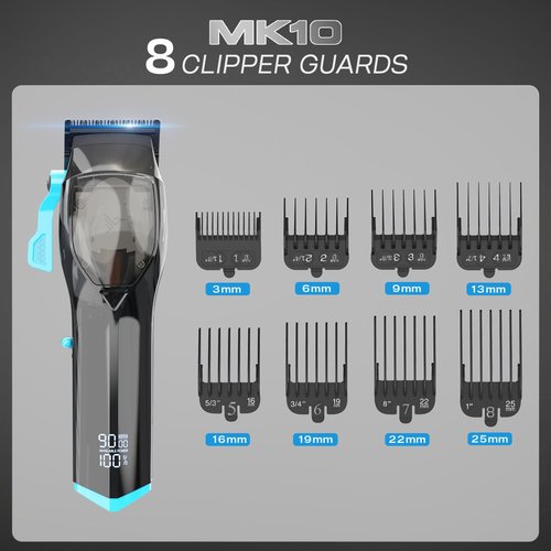 HUMMINGBIRD MK10 Pro Series Hair Clippers – 9,000 RPM Brushless Motor, DLC Blade, Cordless USB-C Rechargeable, Super Torque, Professional Barber Clippers, Haircut Kit, Includes Barber Cape & Comb
