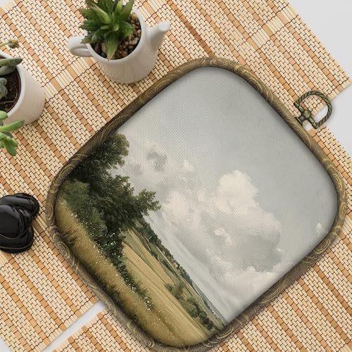 Rustic Landscape Wall Art Canvas Print - Farmhouse Nature Decor 6.5x5.7 Inches