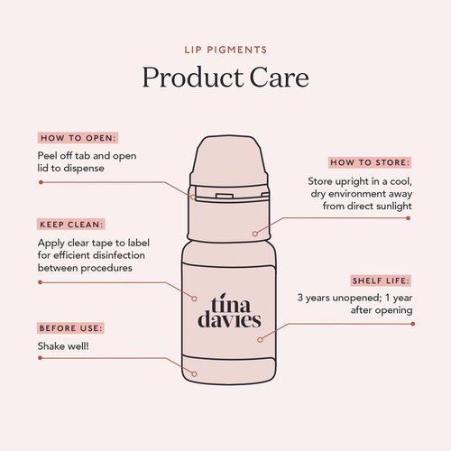 Tina Davies Professional Envy & Lust Lip Pigments - Permanent Lip Makeup - Colors Heal True to Tone - High Retention - Lust Pink Coral, 1/2oz/15ml Bottle