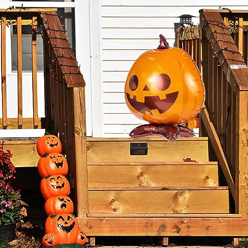 Halloween Pumpkin Balloons Set - 3 Large Foil Pumpkin Balloons for Party Decorations - Variation of Pumpkin Halloween Balloons