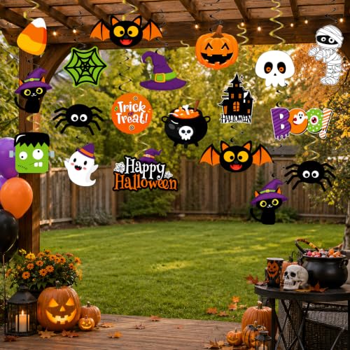 Halloween Hanging Decorations Ghost Streamers Pumpkins Witches Ceiling Swirls Indoor Festive Decor