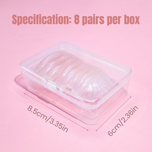 Libeauty Lash Lift Shields Shell Shape, Lash Lift Rods 16 Pcs/8 Sizes, Lash Lift Pads for Eyelash Curling and Lifting, Reusable Silicone Pads for Eyelash Perm Pink