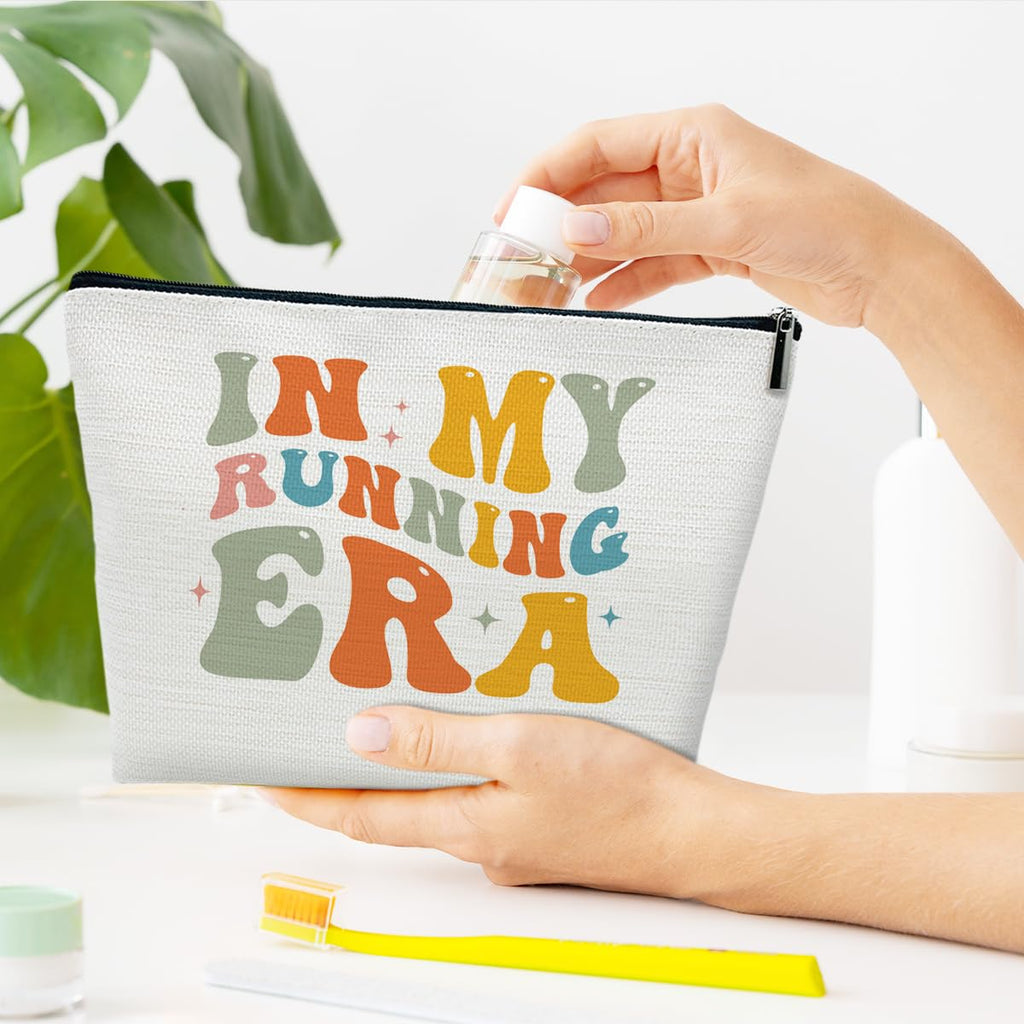 Ythuil Running Gift Makeup Bag, In My Running Era Bag, Women Cosmetic Bag for Purse, Gifts for Sports Marathon Lovers, Runner Gym Stuff