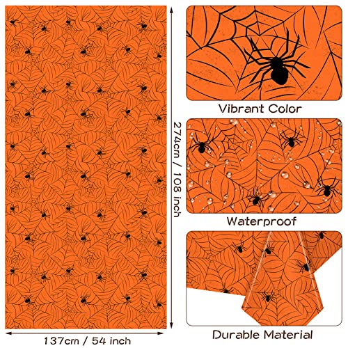 Orange Halloween Tablecloth Set of 3 Rectangular Plastic Decorations
